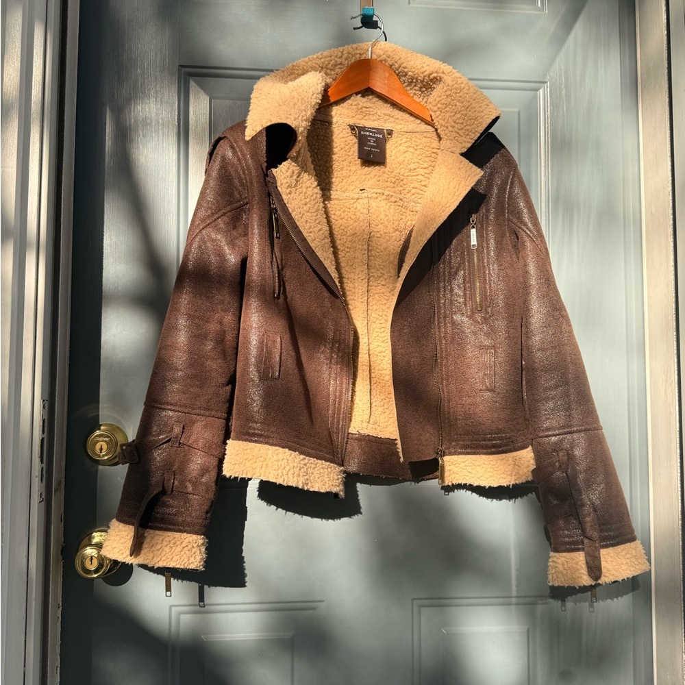 Aviation Jacket - Brown Faux Shearling